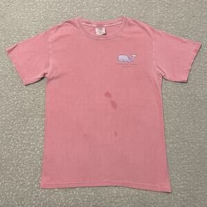 Vineyard Vines T Shirt Mens S Red Aruba Whale Logo Graphic Comfort Colors Tee